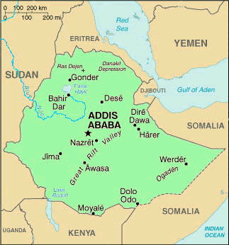 Map of Ethiopia
